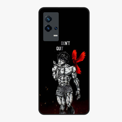 Rise Beyond Limits Glass Case showing flat back view with motivational typography artwork and glossy glass finish.