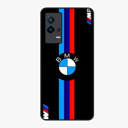 Turbo BMW Beast Glass Case showing flat back view with high performance sports car artwork and glossy glass finish.