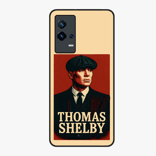 Vintage Mafia Authority Glass Case showing flat back view with bold vintage mafia inspired artwork and glossy glass finish.