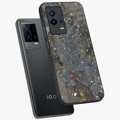 Aesthetic Astrolophia Glass Case displayed in angled mockup highlighting artistic aesthetic elements and smooth glass surface.