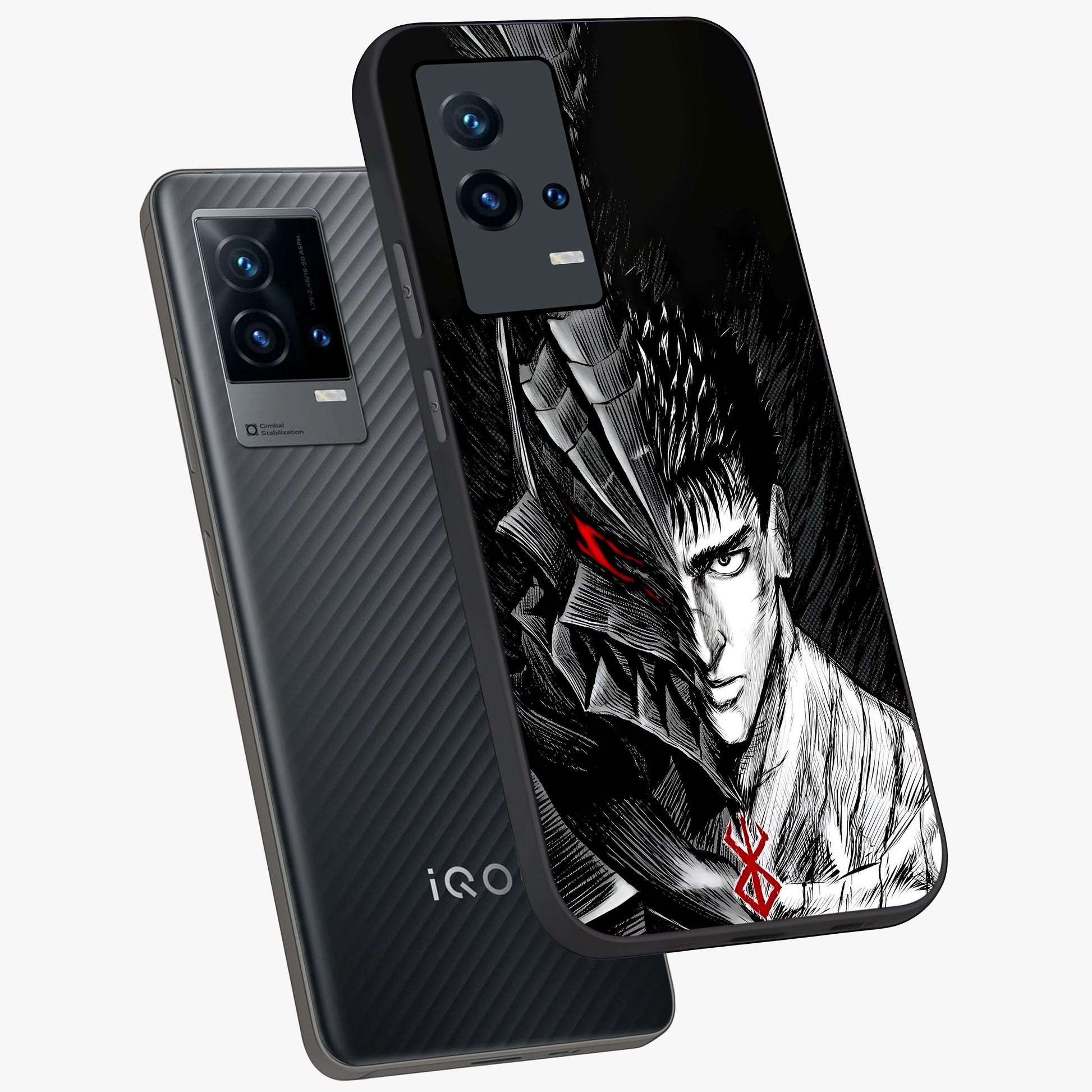 Berserker Blood Oath Glass Case displayed in angled mockup highlighting dark fantasy graphic design and powerful theme.
