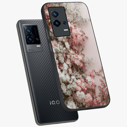 Blush Blossom Cloud Glass Case displayed in angled mockup highlighting soft cloud and blossom design with pastel aesthetic.