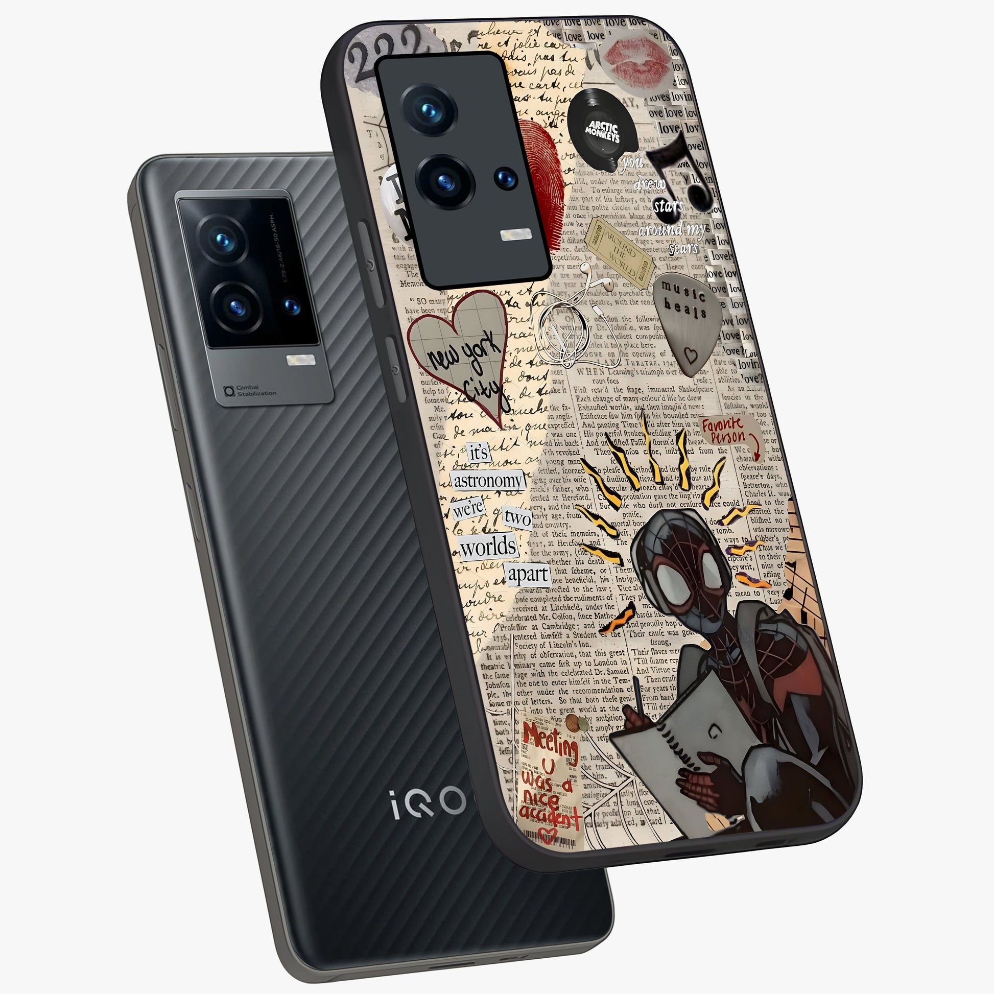 City Dream Sketch Glass Case displayed in angled mockup highlighting minimal city illustration with aesthetic sketch style.