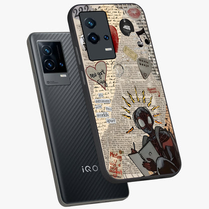 City Dream Sketch Glass Case displayed in angled mockup highlighting minimal city illustration with aesthetic sketch style.