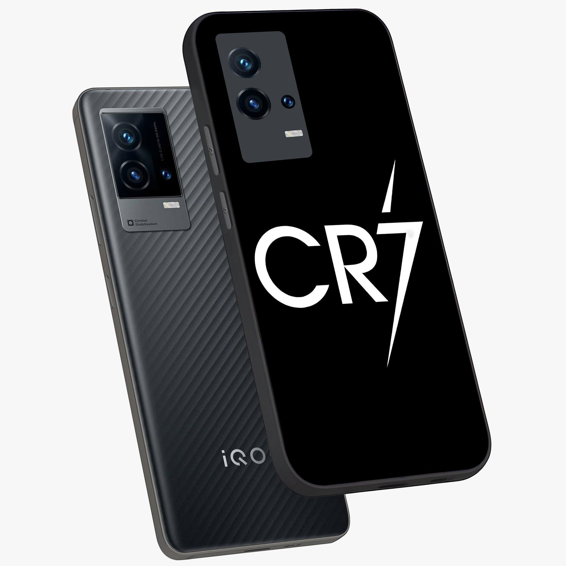 Cr7 Elite Strike Glass Case displayed in angled mockup highlighting powerful sports graphic with bold athletic theme.