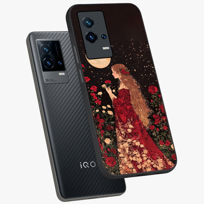 Crimson Dreams Glass Case displayed in angled mockup highlighting soft crimson aesthetic design with artistic theme.