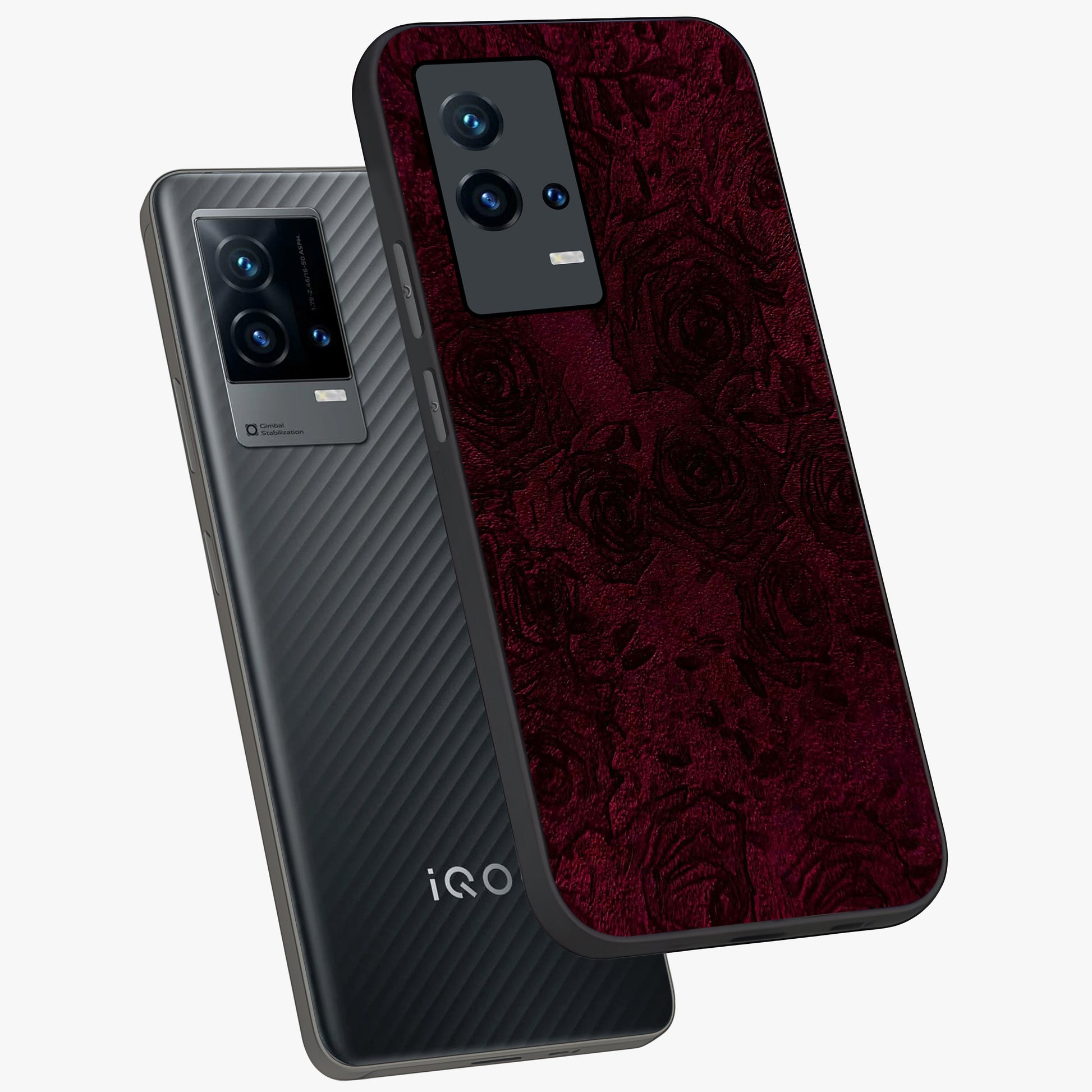 Crimson Fade Flow Glass Case displayed in angled mockup highlighting smooth gradient design with modern aesthetic style.