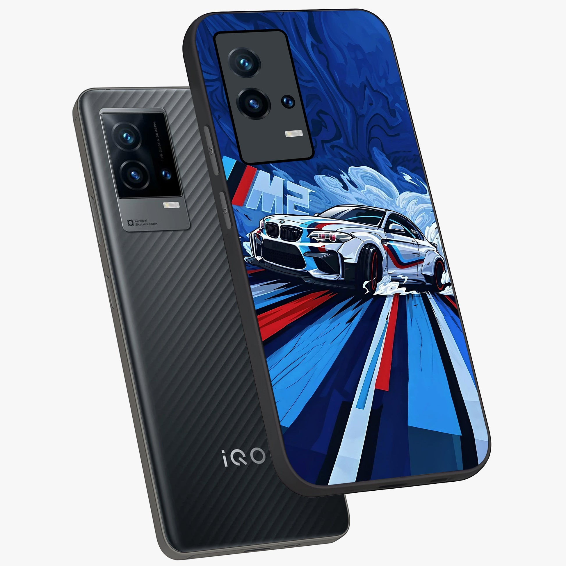 Drift Power Rush Glass Case displayed in angled mockup highlighting powerful drift car design with sporty aesthetic style.