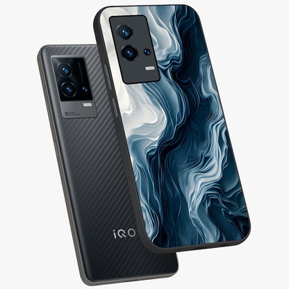 Ethereal Paper Marble Glass Case displayed in angled mockup highlighting elegant marble pattern with modern aesthetic style.