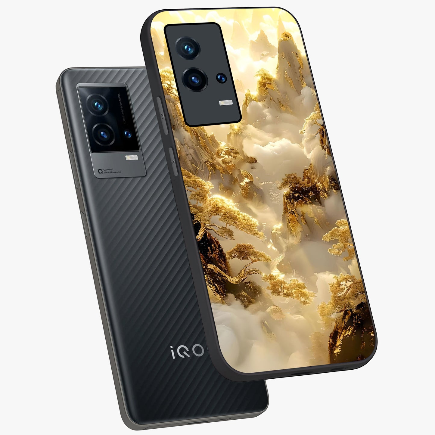 Gates Of Illumination Glass Case displayed in angled mockup highlighting radiant portal inspired design with fantasy aesthetic.