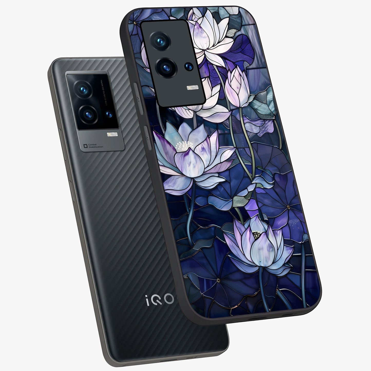 Gloss Petal Rush Glass Case displayed in angled mockup highlighting vibrant petal design with elegant floral aesthetic.