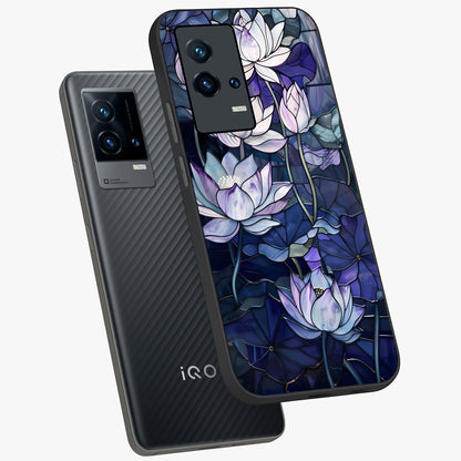 Gloss Petal Rush Glass Case displayed in angled mockup highlighting vibrant petal design with elegant floral aesthetic.