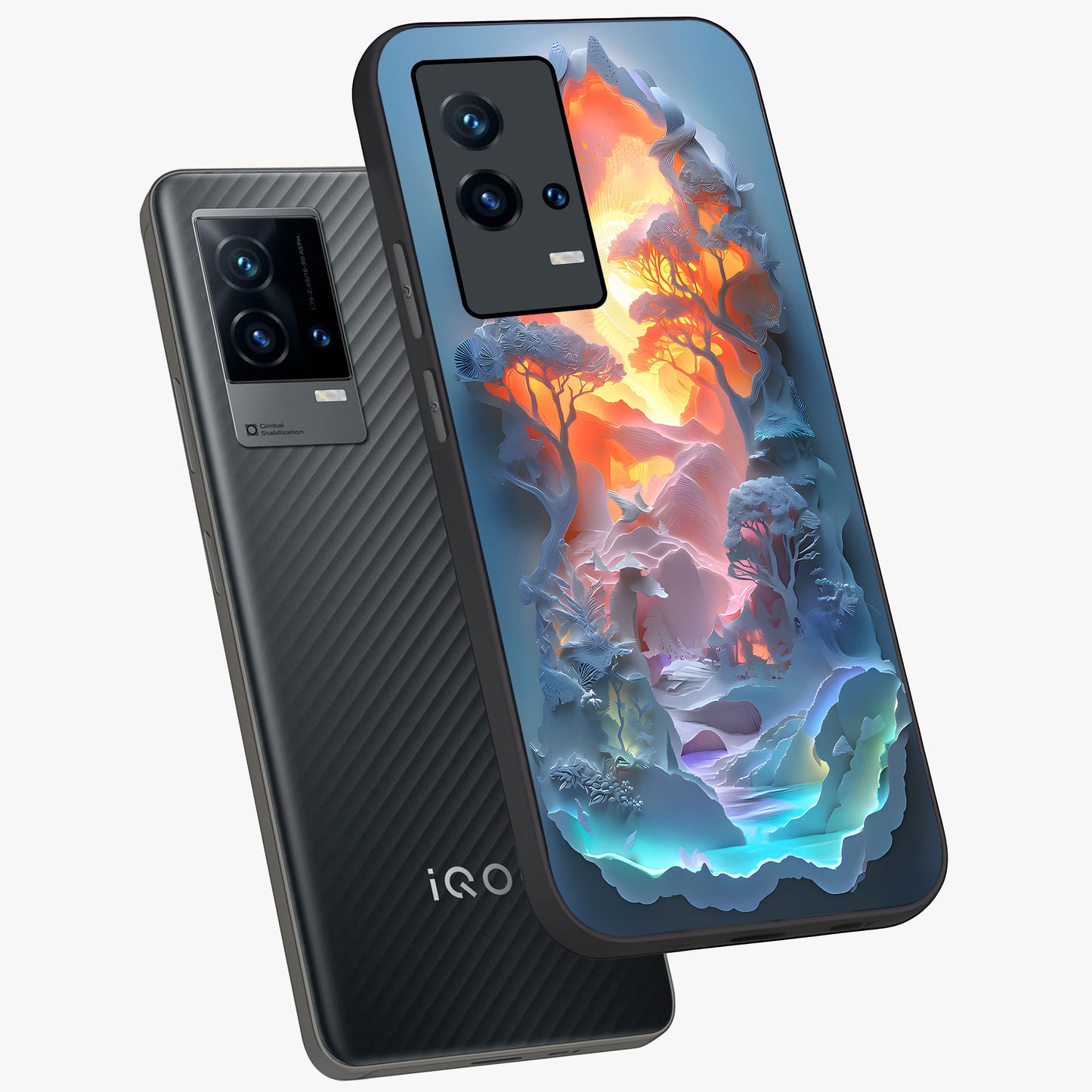 Glow Forest Portal Glass Case displayed in angled mockup highlighting mystical forest design with magical glowing aesthetic.