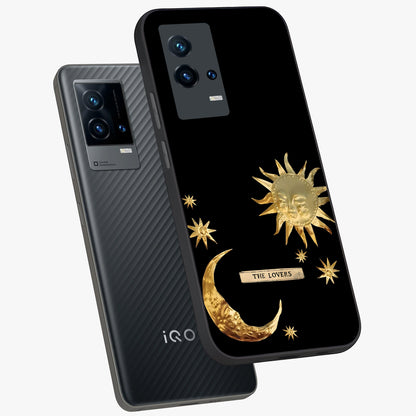 Gold Sun Blush Glass Case displayed in angled mockup highlighting radiant sun design with warm golden aesthetic.