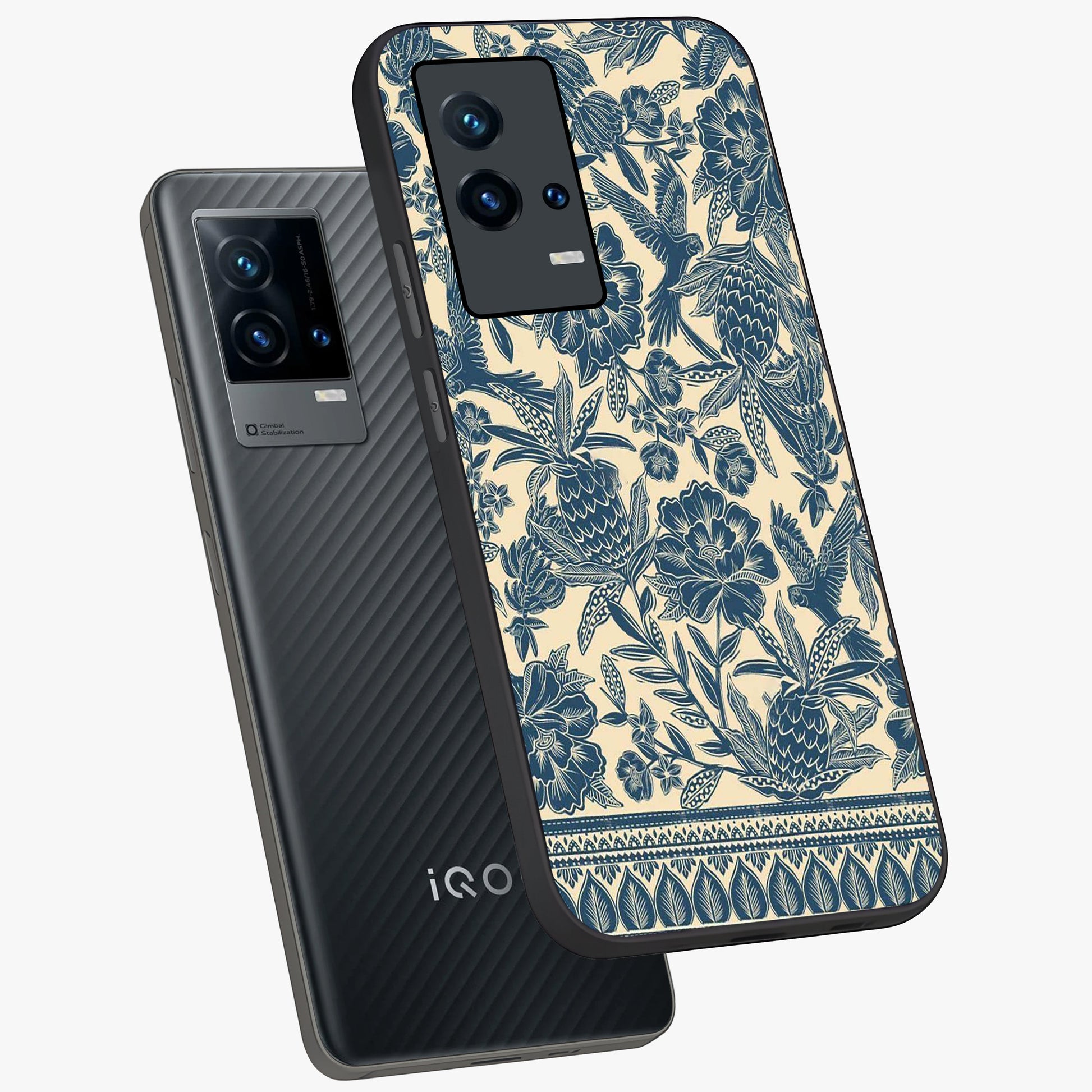 Heirloom Wild Bloom Glass Case displayed in angled mockup highlighting botanical bloom design with classic aesthetic style.