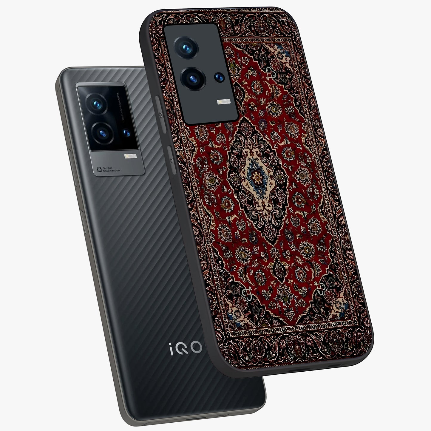 Heritage Carpet Royale Glass Case displayed in angled mockup highlighting intricate royal carpet design with heritage aesthetic.