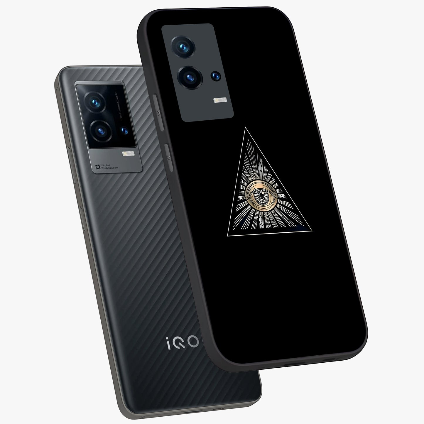 Illuminati Evil Glass Case displayed in angled mockup highlighting dark occult inspired design with bold aesthetic style.