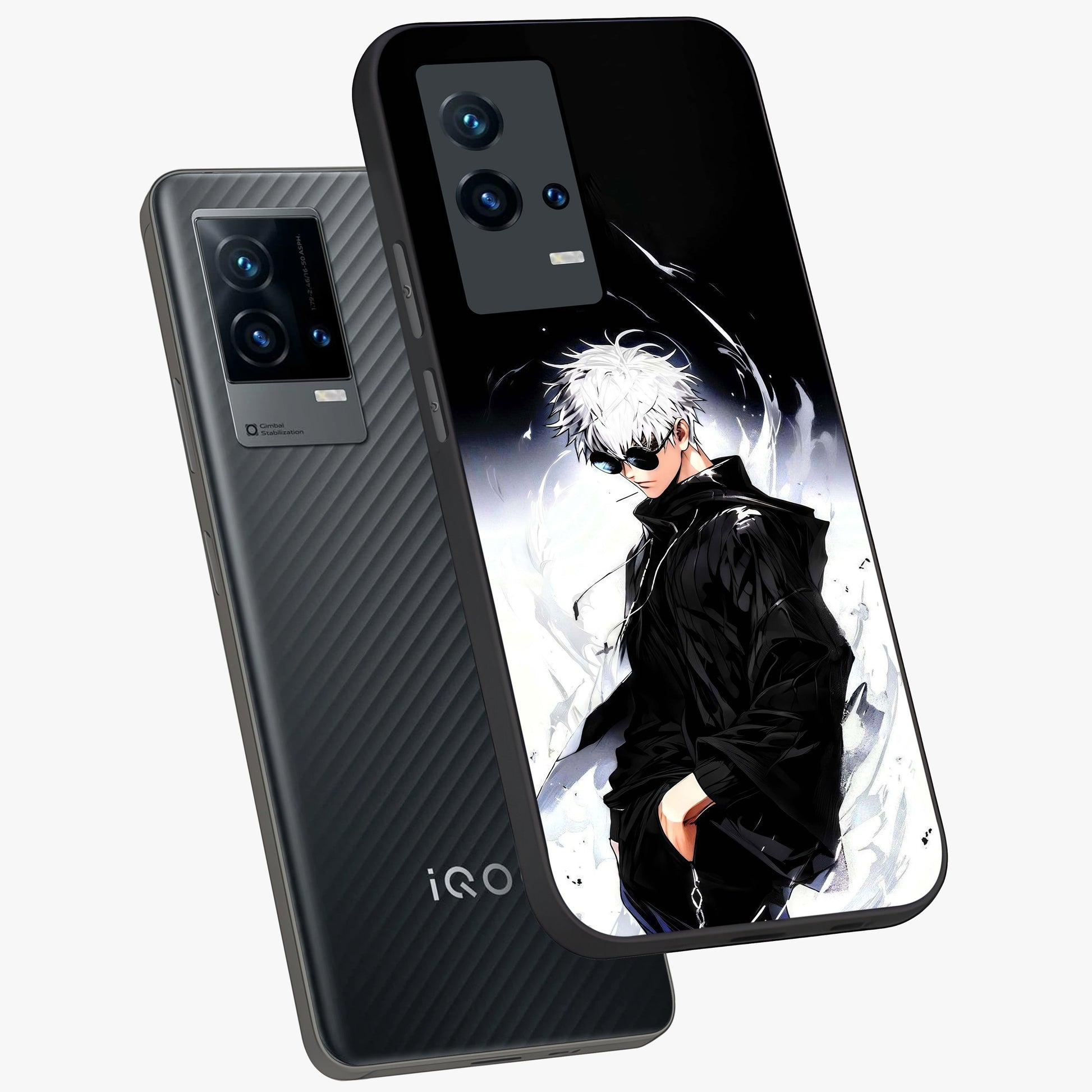 Limitless Shadow King Glass Case displayed in angled mockup highlighting dramatic dark hero design with intense aesthetic.