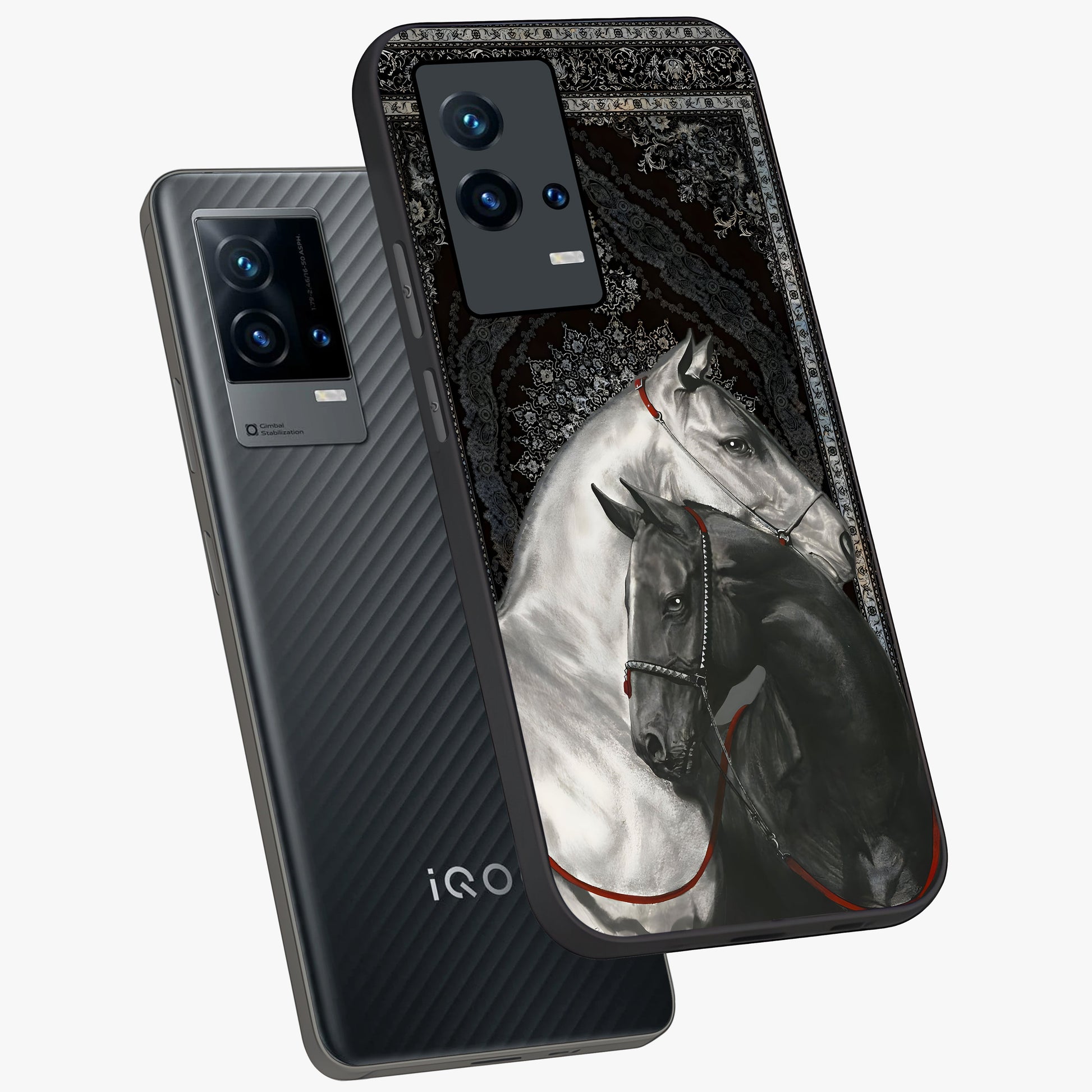 Majestic Ride Legacy Glass Case displayed in angled mockup highlighting sleek vehicle design with bold racing aesthetic.