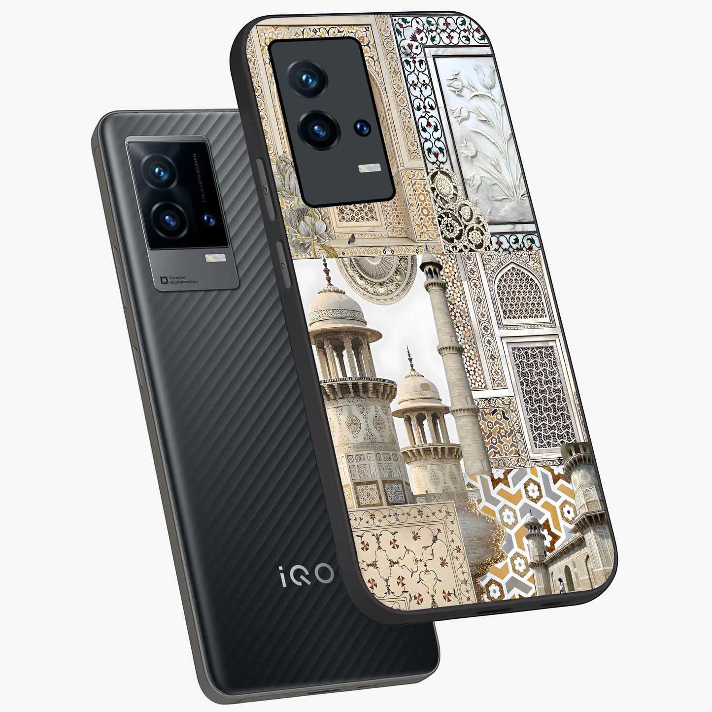 Mughal Marble Legacy Glass Case displayed in angled mockup highlighting elegant heritage marble artwork with royal aesthetic.