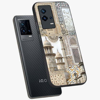Mughal Marble Legacy Glass Case displayed in angled mockup highlighting elegant heritage marble artwork with royal aesthetic.