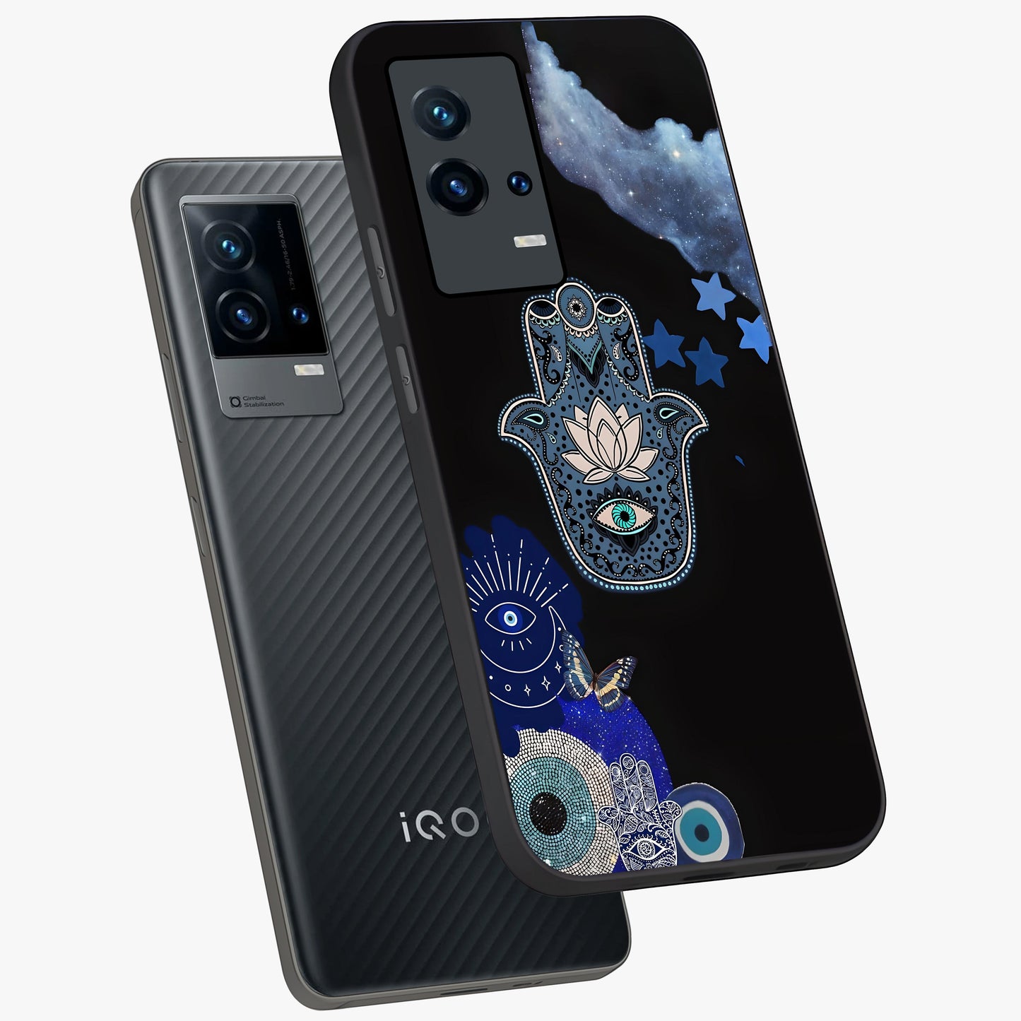 Mystic Hand Aura Glass Case displayed in angled mockup highlighting magical aura design with spiritual aesthetic style.