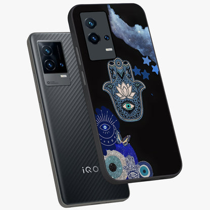 Mystic Hand Aura Glass Case displayed in angled mockup highlighting magical aura design with spiritual aesthetic style.