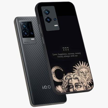 Mystic Victory Aura Glass Case displayed in angled mockup highlighting energetic aura design with bold mystical aesthetic.