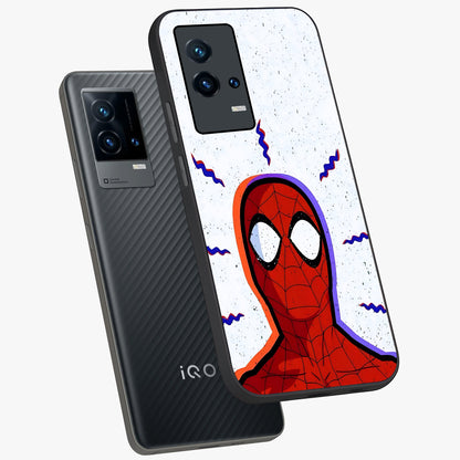 Omg Spiderman Glass Case displayed in angled mockup highlighting dynamic hero illustration with action comic aesthetic.