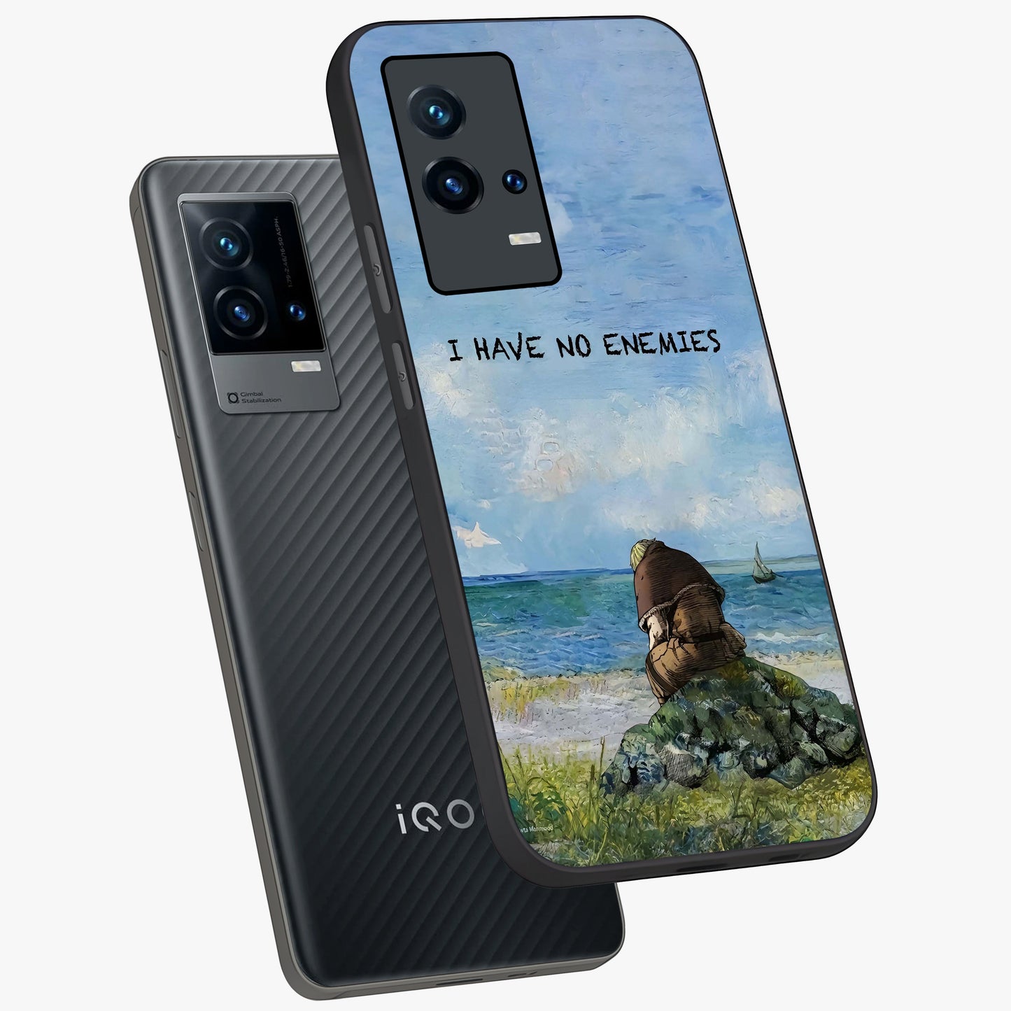 Peace Beyond War Glass Case displayed in angled mockup highlighting meaningful message design with artistic aesthetic style.