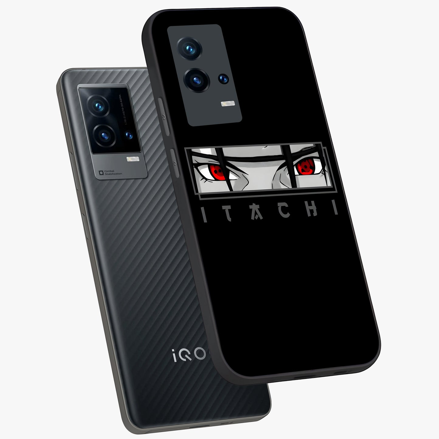 Scarlet Gaze Dominance Glass Case displayed in angled mockup highlighting intense visual design with bold scarlet aesthetic.