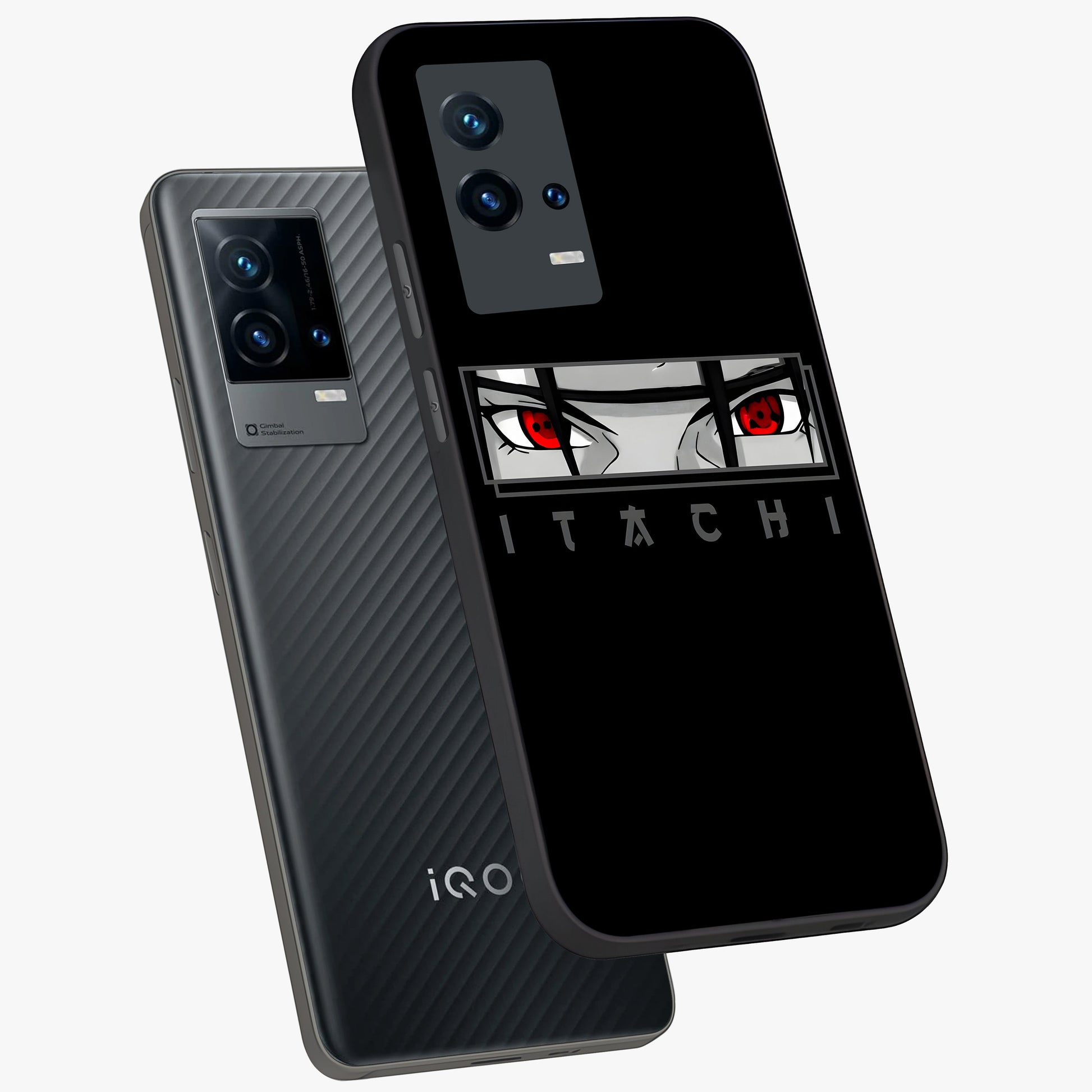 Scarlet Gaze Dominance Glass Case displayed in angled mockup highlighting intense visual design with bold scarlet aesthetic.