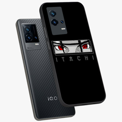 Scarlet Gaze Dominance Glass Case displayed in angled mockup highlighting intense visual design with bold scarlet aesthetic.