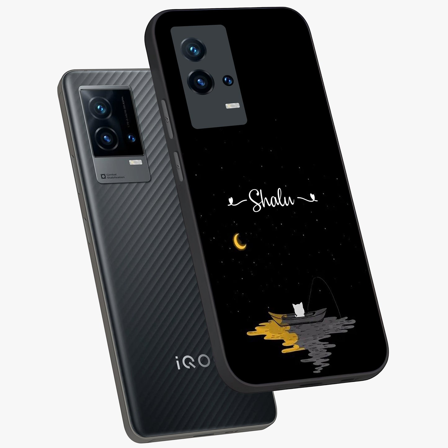 Silent Night Row Glass Case displayed in angled mockup highlighting peaceful evening design with dreamy night aesthetic.