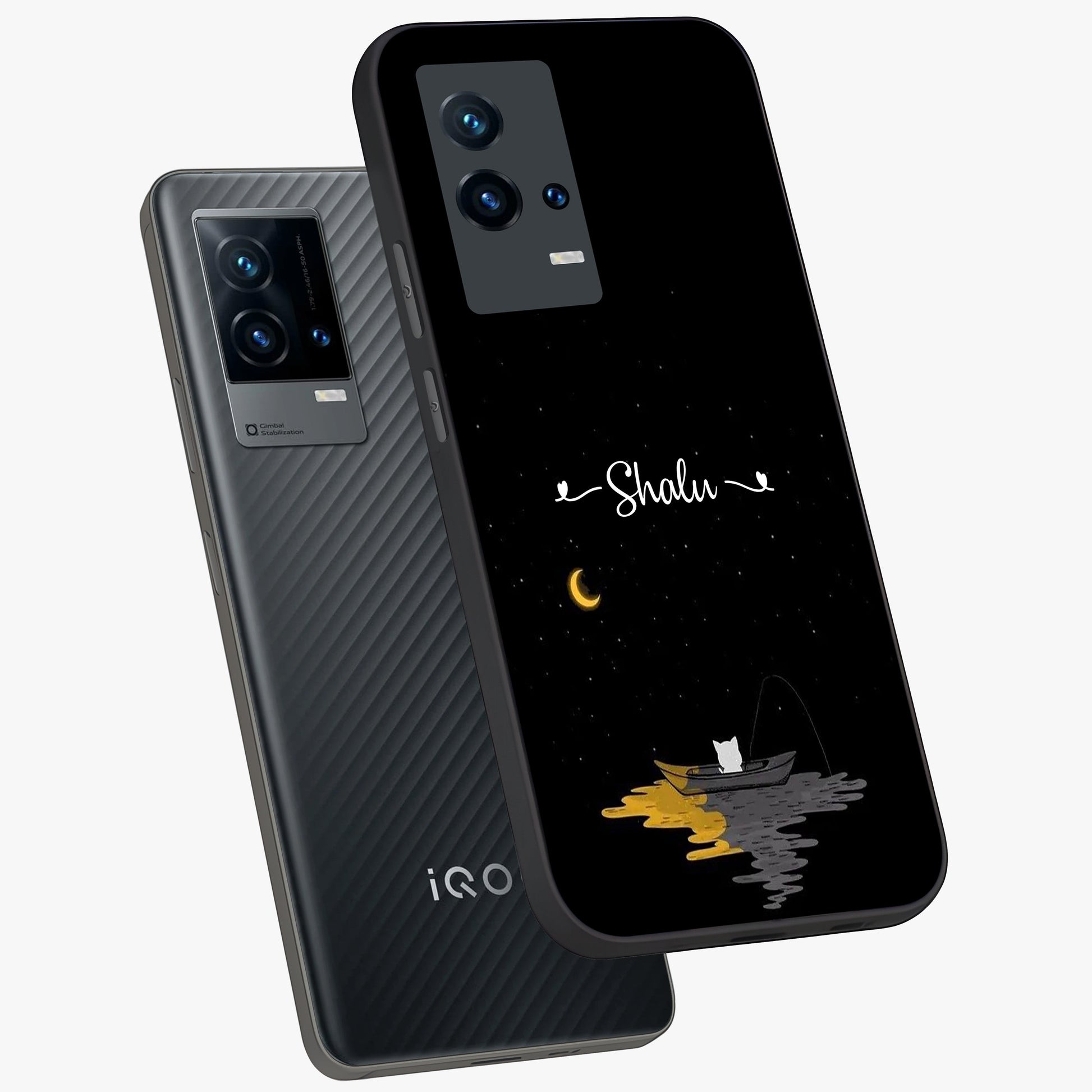 Silent Night Row Glass Case displayed in angled mockup highlighting peaceful evening design with dreamy night aesthetic.