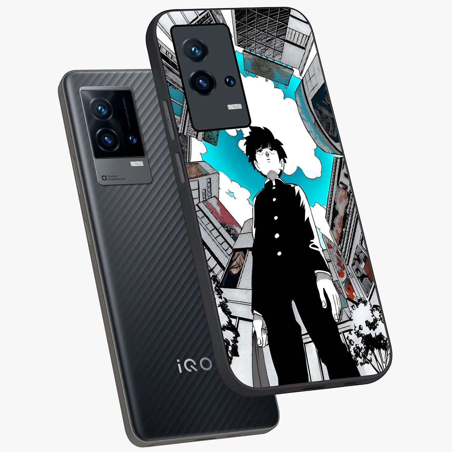 Silent Psychic Awakening Glass Case displayed in angled mockup highlighting spiritual awakening design with cosmic aesthetic.