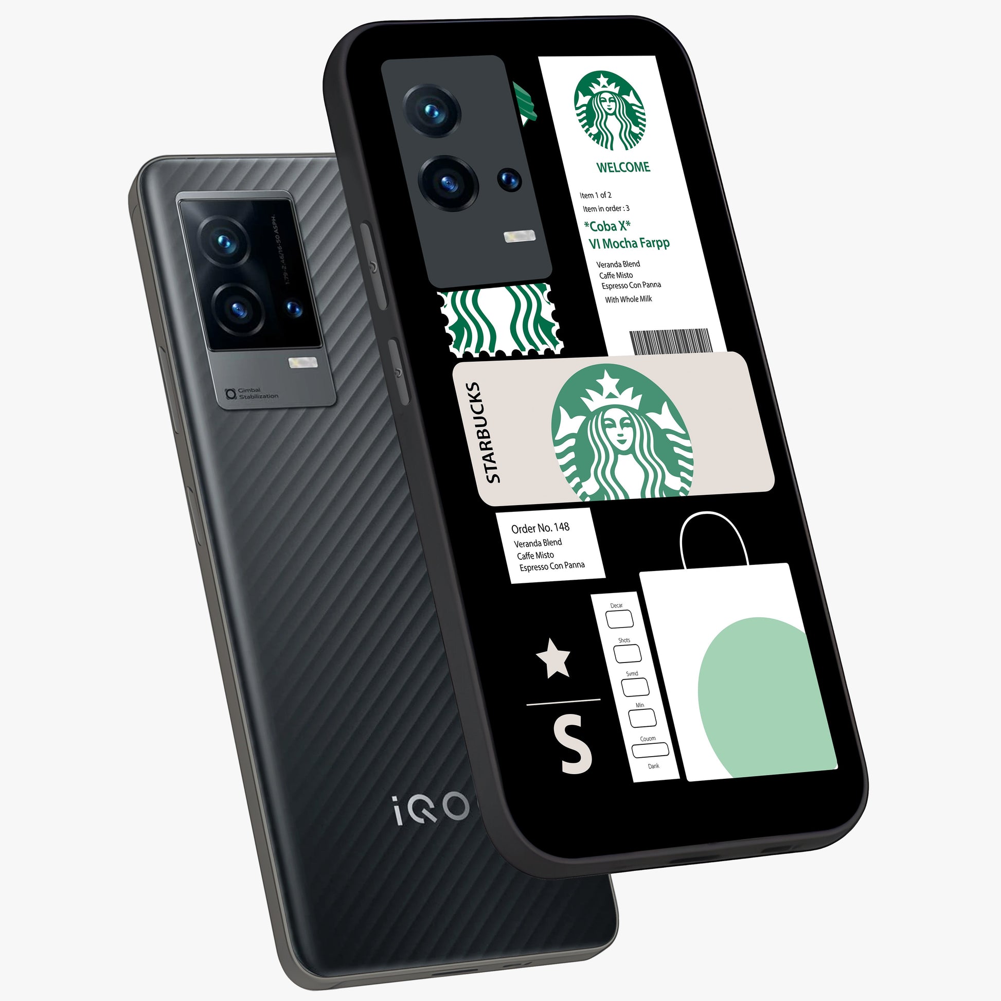 Starbucks Mocha Glass Case displayed in angled mockup highlighting stylish mocha themed design with cozy café aesthetic.