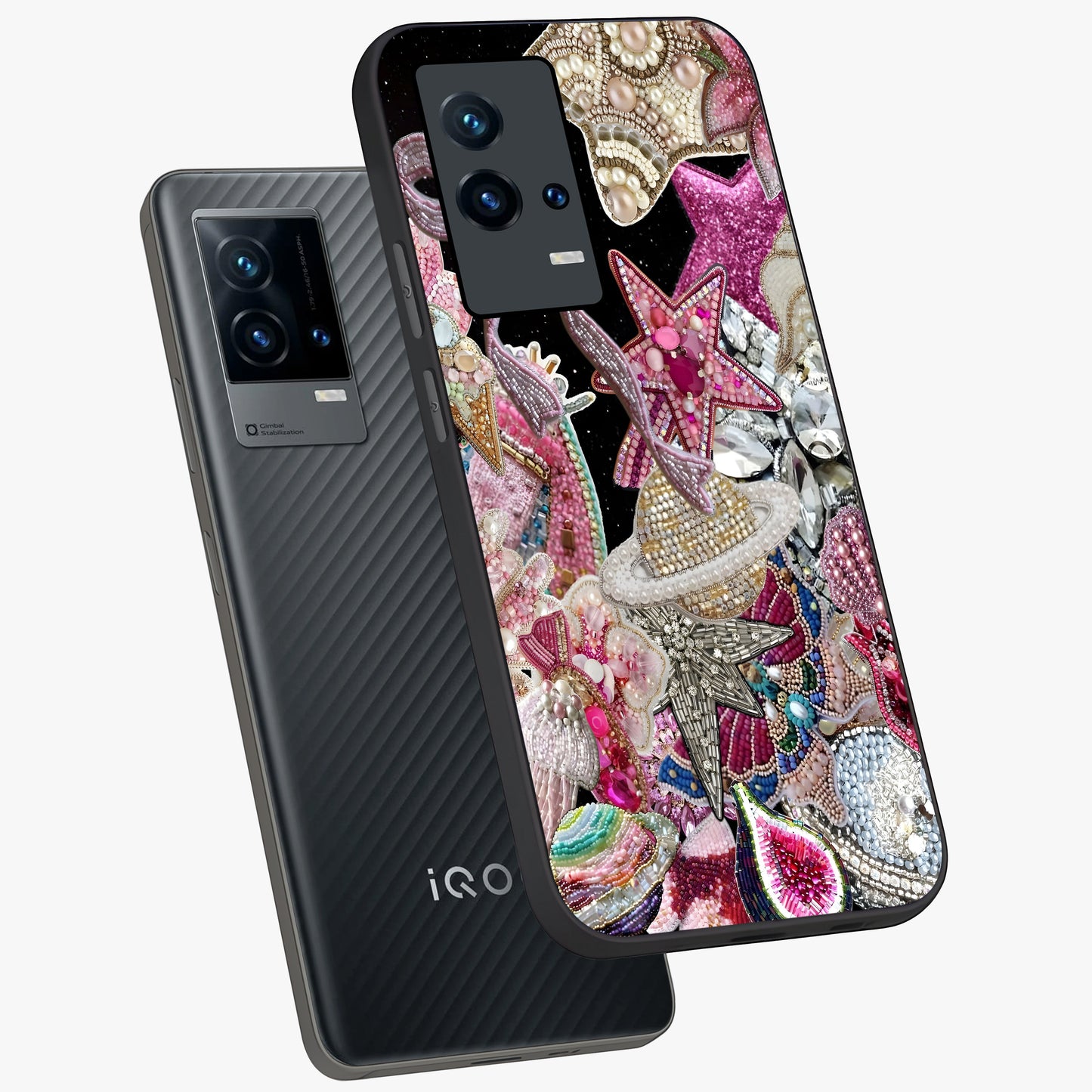 Starlit Jewel Dream Glass Case displayed in angled mockup highlighting glowing celestial jewel design with dreamy aesthetic.