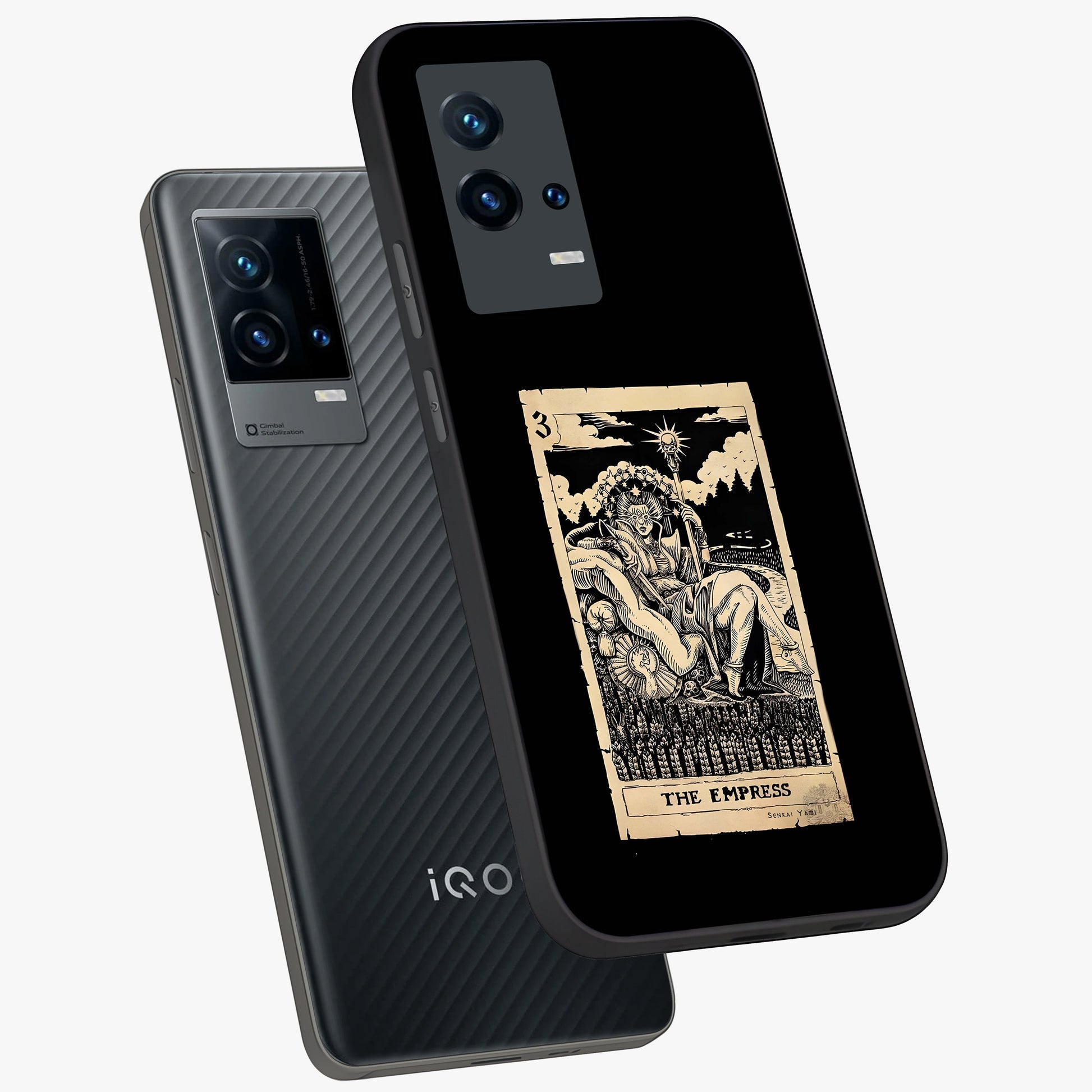 The Empress Glass Case displayed in angled mockup highlighting elegant royal design with majestic aesthetic style.