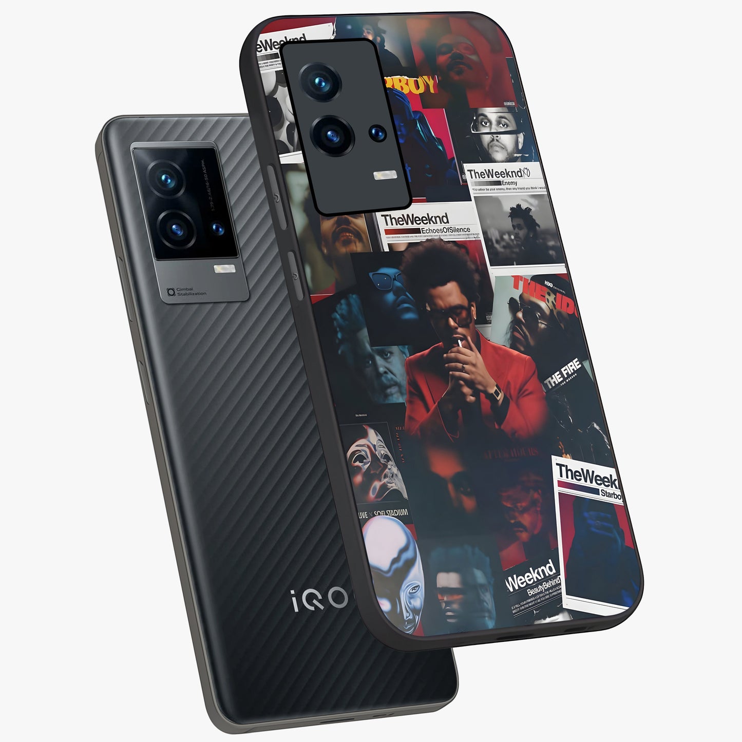 The Weeknd Glass Case displayed in angled mockup highlighting stylish pop culture inspired design with modern aesthetic.