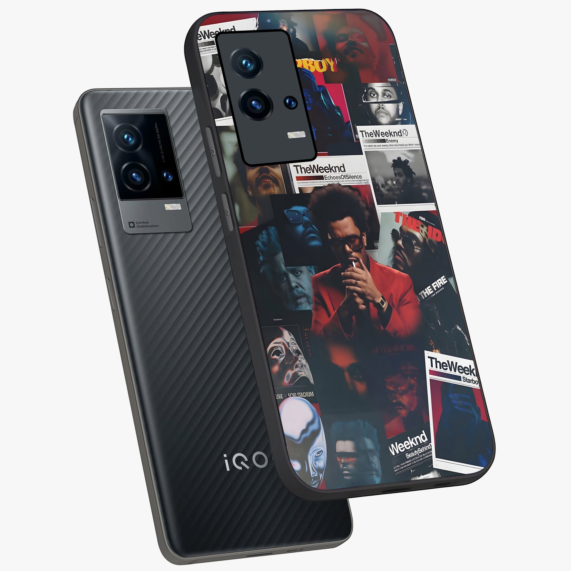 The Weeknd Glass Case displayed in angled mockup highlighting stylish pop culture inspired design with modern aesthetic.