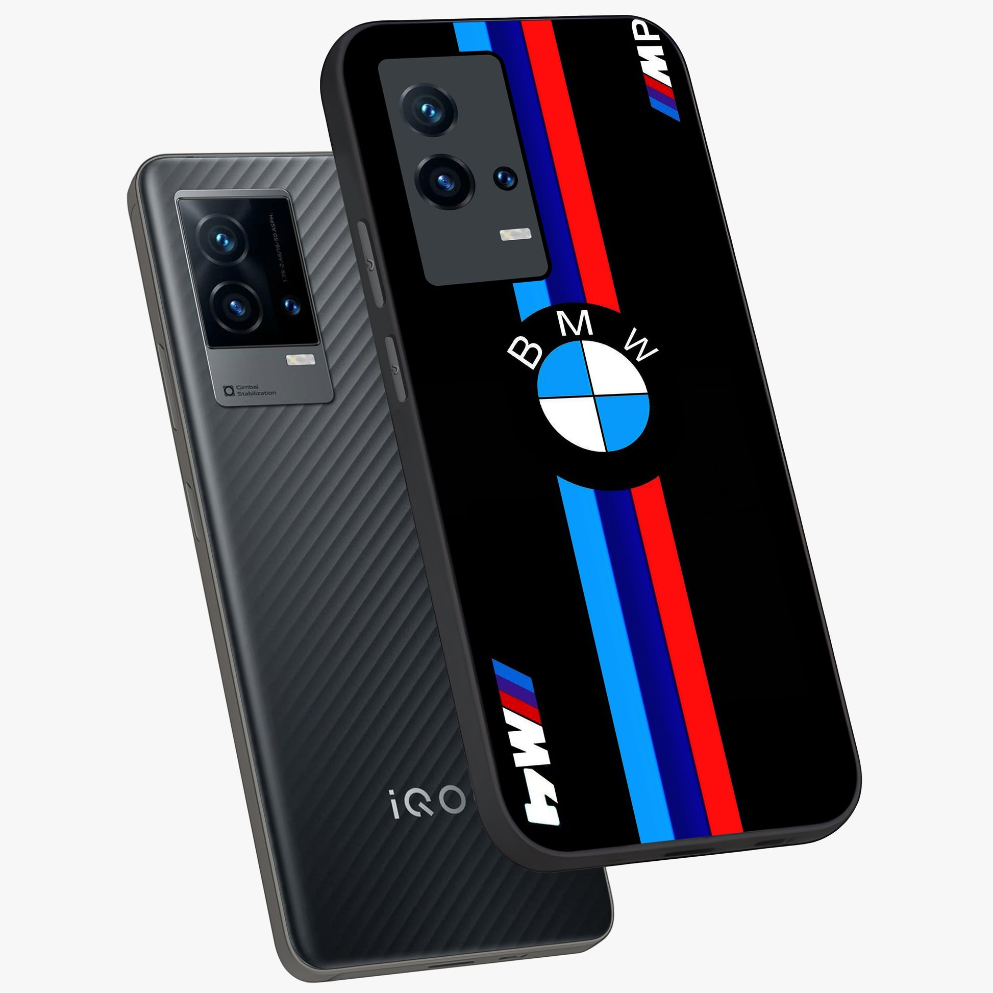 Turbo BMW Beast Glass Case displayed in angled mockup highlighting sleek racing car design with bold automotive aesthetic.