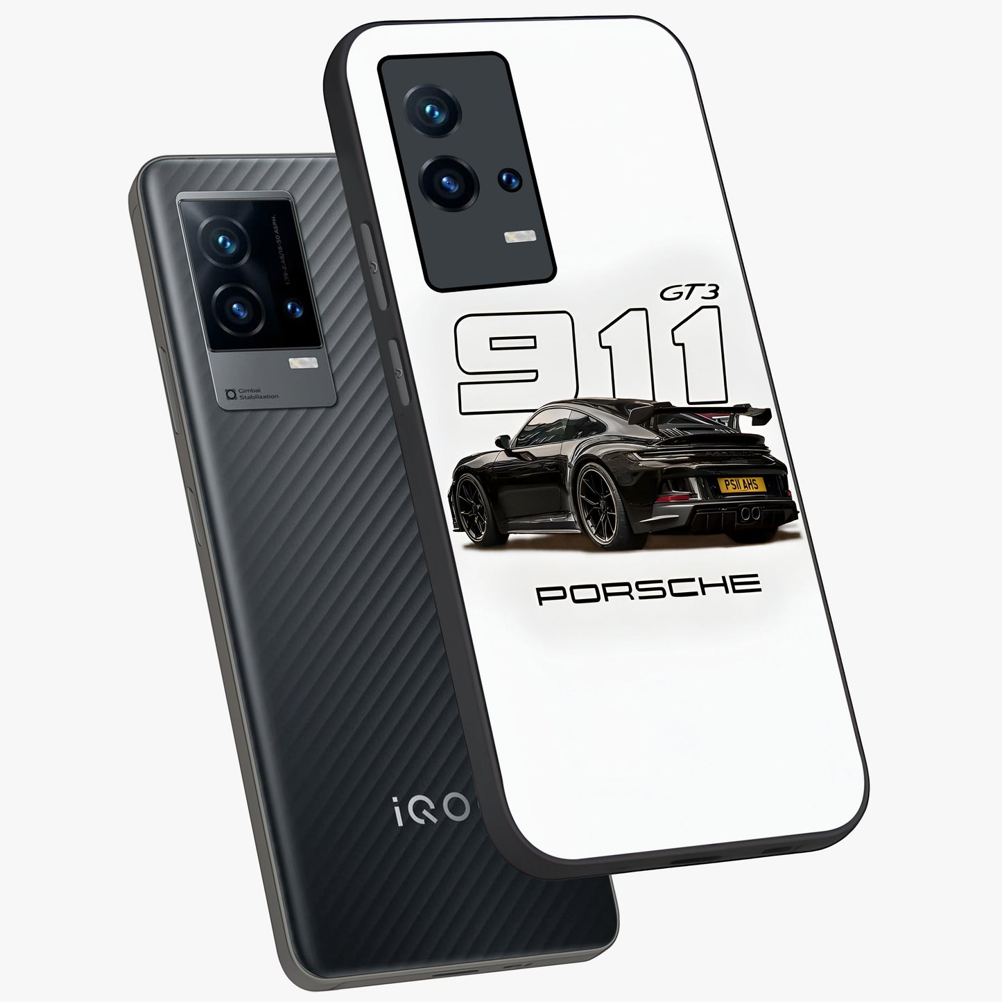 Turbo Legacy Icon Glass Case displayed in angled mockup highlighting dynamic automotive design with performance aesthetic.