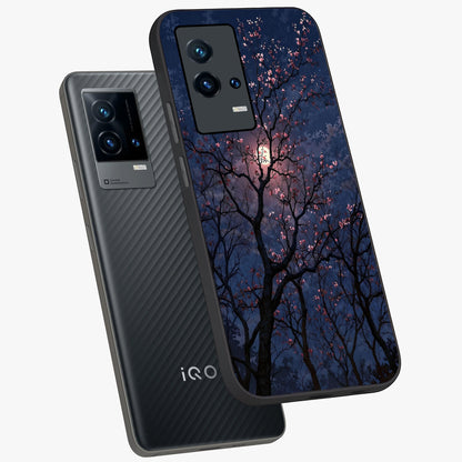 Twilight Sakura Serenade Glass Case displayed in angled mockup highlighting delicate sakura flower design with dreamy aesthetic.
