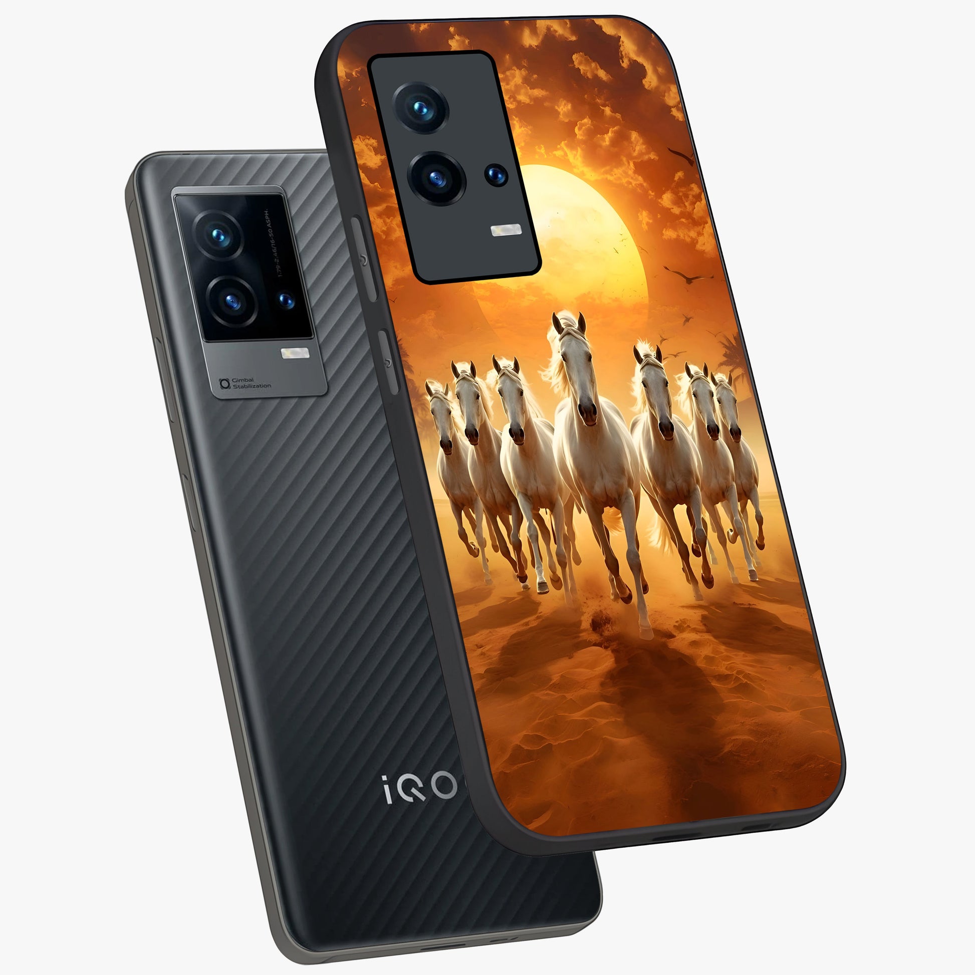 Wild Sunset Majesty Glass Case displayed in angled mockup highlighting vibrant sunset sky design with scenic aesthetic.