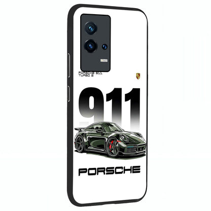 911 Turbo Dominance Glass Case upright perspective showcasing powerful racing design and modern automotive aesthetic.