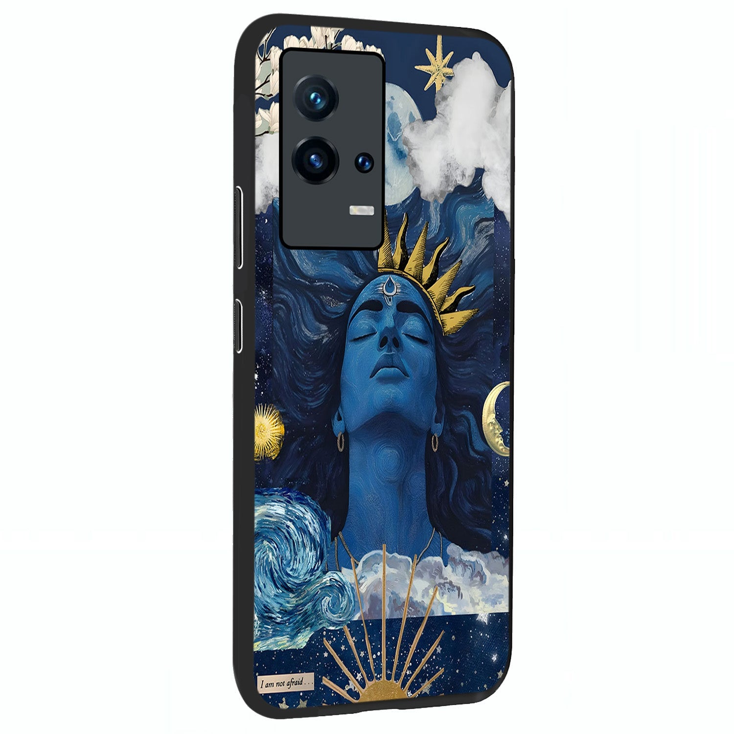 Aesthetic Lord Shiva Glass Case upright view showcasing powerful Lord Shiva artwork with devotional theme.
