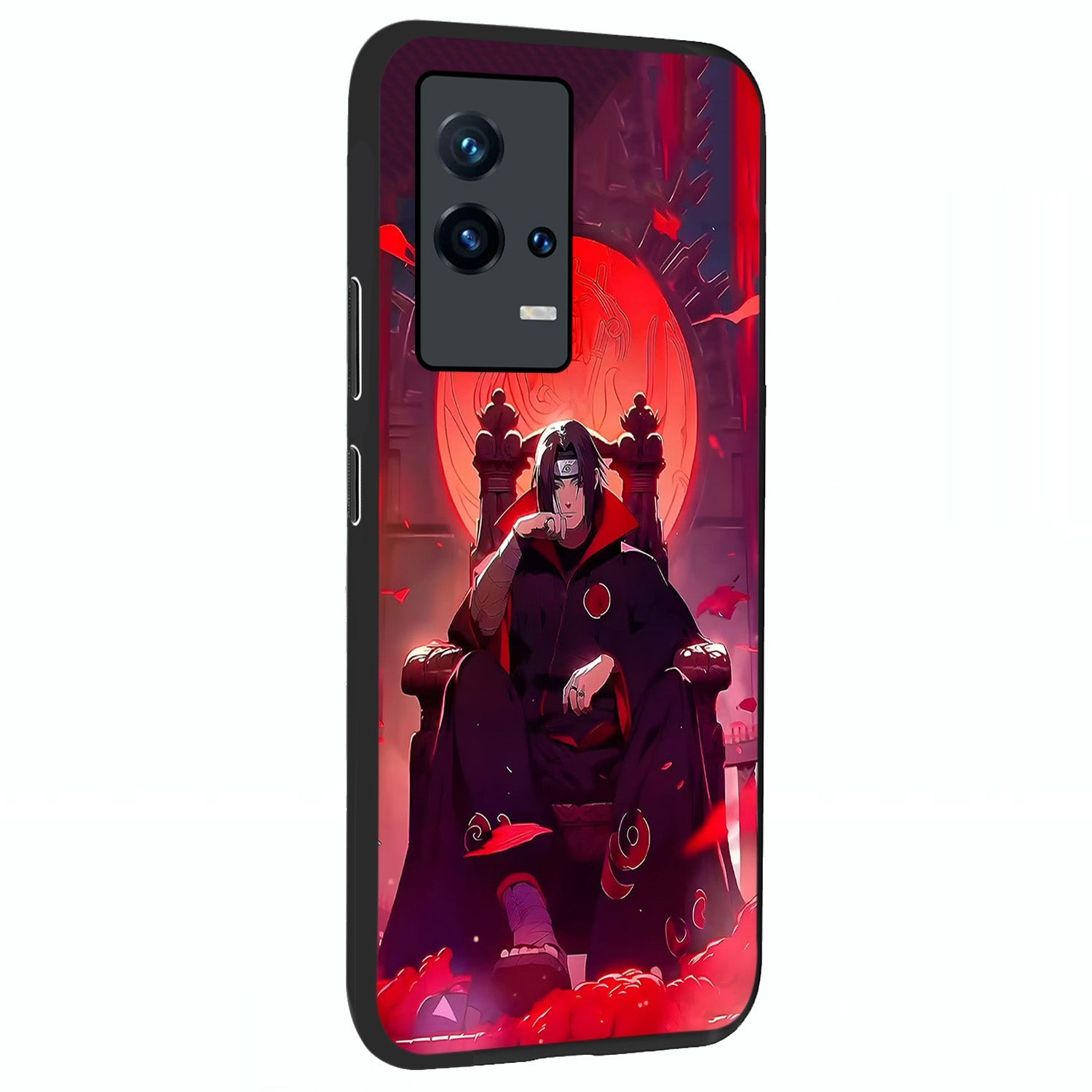 Blood Moon Sovereign Glass Case upright view showcasing powerful moon inspired artwork with cosmic aesthetic style.
