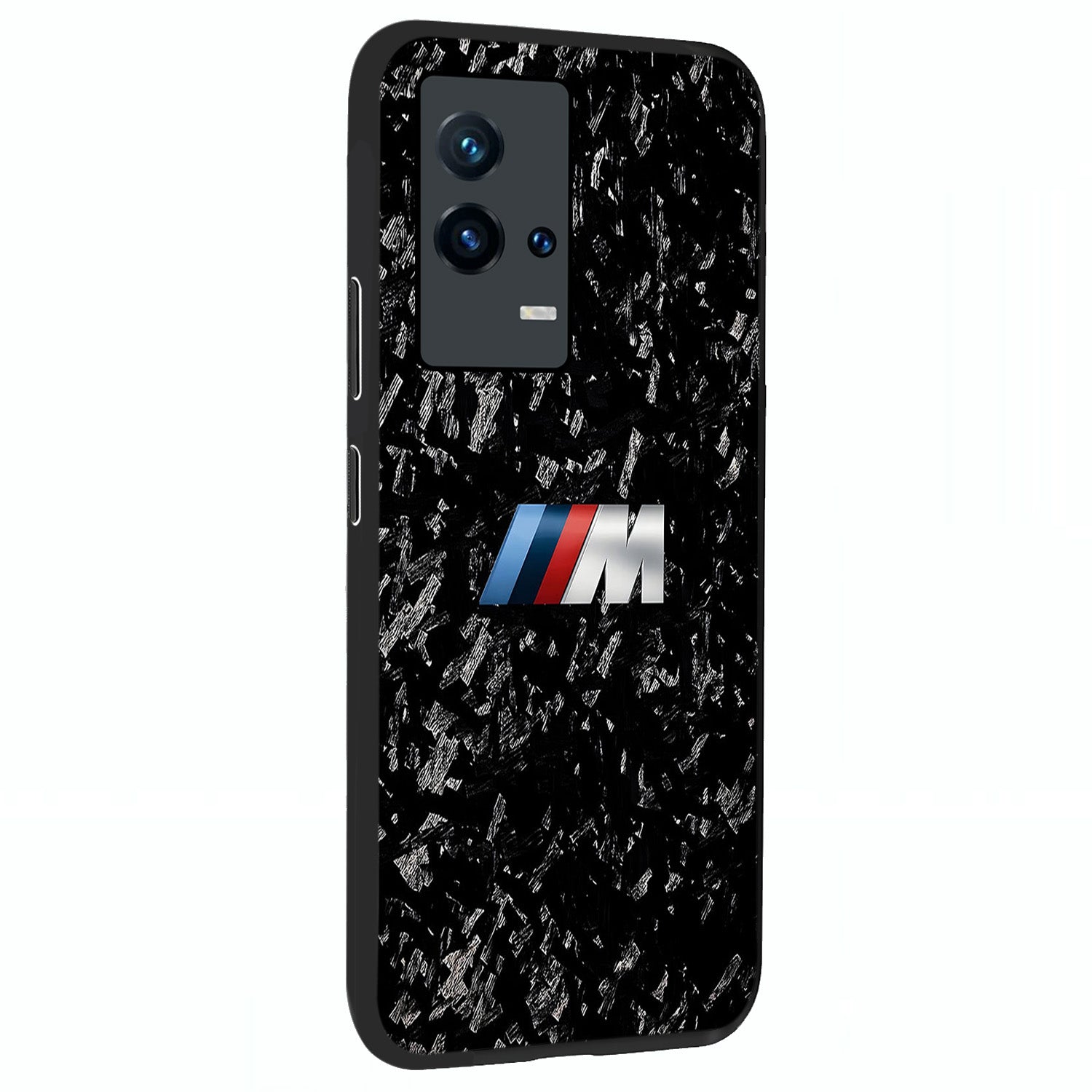 Carbon Speed Mark Glass Case upright view showcasing modern carbon speed graphic with bold automotive theme.