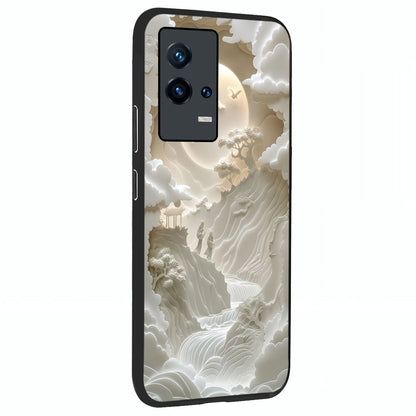 Celestial Origami Glass Case upright view showcasing creative origami artwork with modern celestial style.